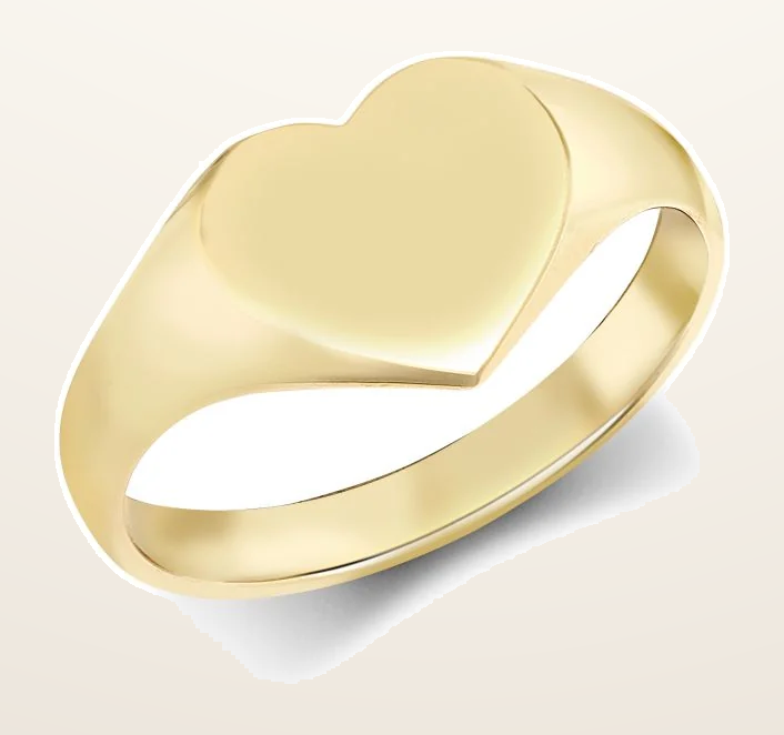 IT_ROLE:detail_crop | 9ct Yellow Gold Signet Ring Heart