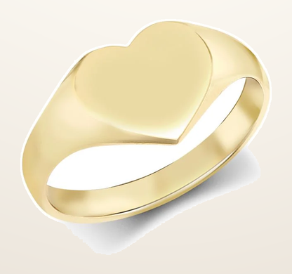 IT_ROLE:detail_crop | 9ct Yellow Gold Signet Ring Heart
