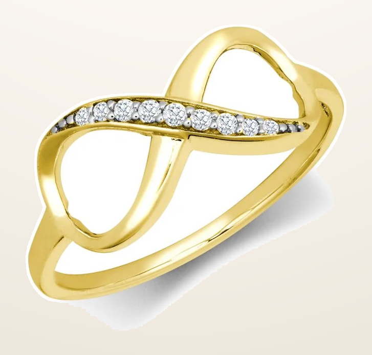 IT_ROLE:detail_crop | 9ct Yellow Cubic Zirconia Set Infinity Ring