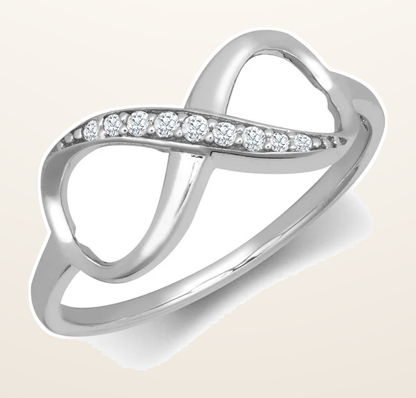 IT_ROLE:detail_crop | 9ct White Cubic Zirconia Set Infinity Ring