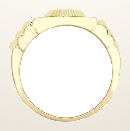 IT_ROLE:detail_crop | 9ct Yellow Gold Cubic Zirconia Set Watch Strap & Bezel Ring
