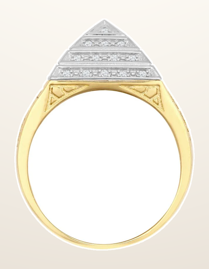 IT_ROLE:detail_crop | 9ct Yellow Gold Cubic Zirconia Set Pyramid Ring