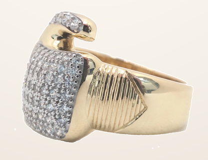 IT_ROLE:detail_crop | 9ct Yellow Gold Cubic Zirconia Boxing Glove Ring