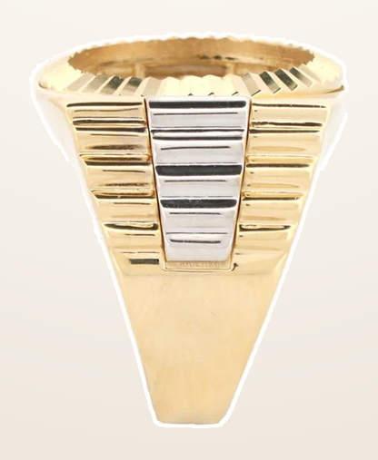 IT_ROLE:detail_crop | 9ct 2 Colour Gold Full Sovereign Ring