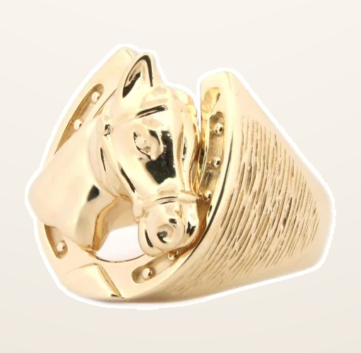 IT_ROLE:detail_crop | 9ct Yellow Gold Horse Shoe Ring