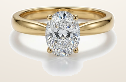 IT_ROLE:detail_crop | 9ct Yellow Gold, 1.00ct Oval Cubic Zirconia Wed-fit Solitaire Ring