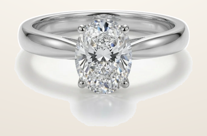 IT_ROLE:detail_crop | 9ct White Gold, 1.00ct Oval Cubic Zirconia Wed-fit Solitaire Ring