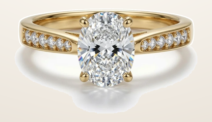 IT_ROLE:detail_crop | 9ct Yellow Gold, 1.00ct Oval Cubic Zirconia Wed-fit Engagement Ring
