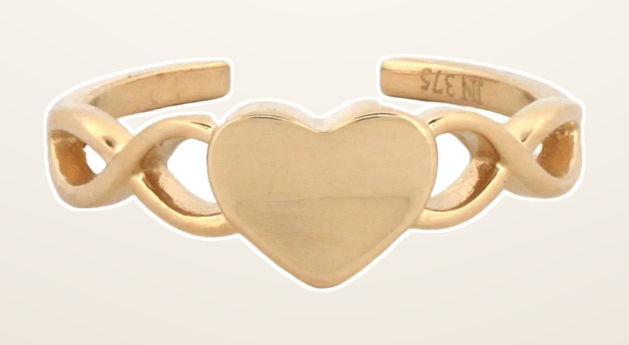 IT_ROLE:detail_crop | 9ct Yellow heart toe ring