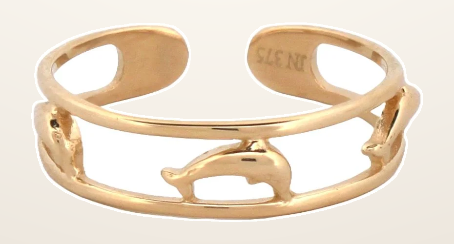 IT_ROLE:detail_crop | 9ct Yellow dolphin toe ring