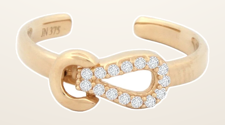 IT_ROLE:detail_crop | 9ct Yellow Cubic Zirconia set toe ring