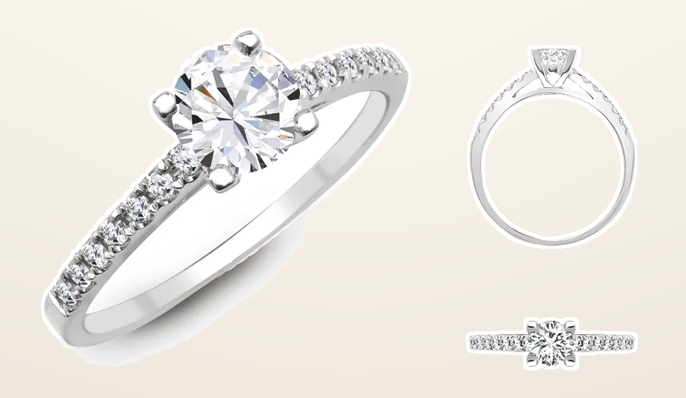 IT_ROLE:detail_crop | Lab 950 Platinum 0.17ct Diamond Semi Set Ring - Holds 0.25ct