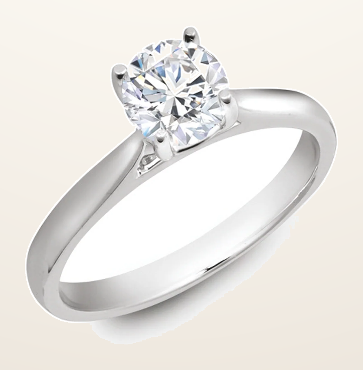 IT_ROLE:detail_crop | Platinum 25pts Solitaire Natural Diamond Wed-fit Ring