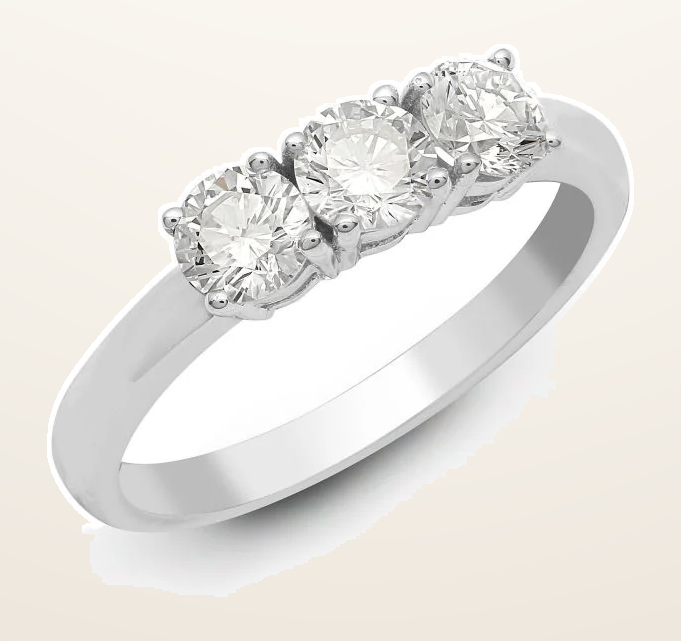 IT_ROLE:detail_crop | 950 Platinum 0.25ct Natural Diamond Claw Set Trilogy Ring
