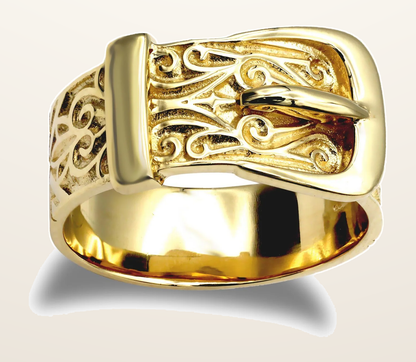IT_ROLE:detail_crop | 925 Silver 1 Micron Gold Plated Buckle Ring