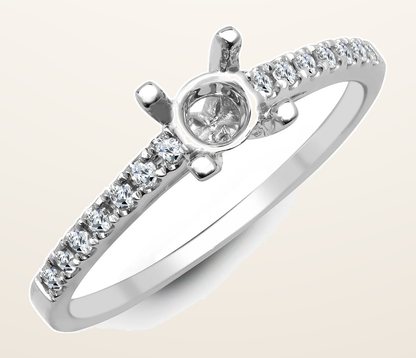 IT_ROLE:detail_crop | 18ct White 0.17ct Natural Diamond Semi Set Ring - Holds 0.25ct
