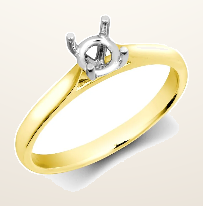 IT_ROLE:detail_crop | 18ct Yellow Gold 25pts Solitaire Plain Wed-fit Ring Mount - Stock Size N