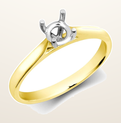 IT_ROLE:detail_crop | 18ct Yellow Gold 25pts Solitaire Plain Wed-fit Ring Mount - Stock Size N