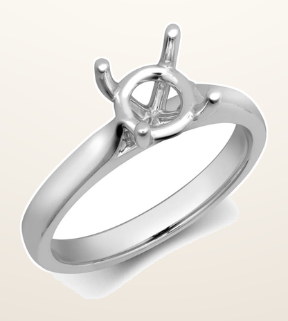 IT_ROLE:detail_crop | 18ct White Gold 25pts Solitaire Plain Wed-fit Ring Mount - Stock Size N