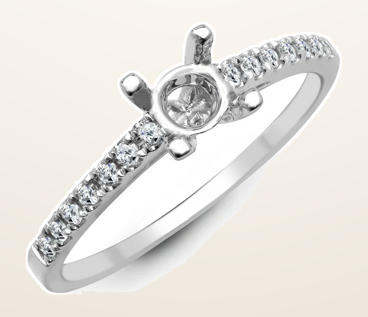 IT_ROLE:detail_crop | 950 Platinum 0.17ct Natural Diamond Semi Set Ring - Holds 0.25ct