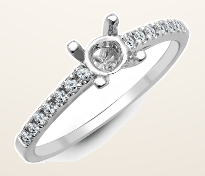 IT_ROLE:detail_crop | 950 Platinum 0.17ct Natural Diamond Semi Set Ring - Holds 0.25ct
