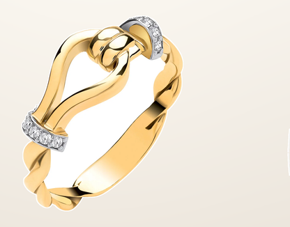 IT_ROLE:detail_crop | Yellow Gold Plain Hook with Twist Band Ladies Ring