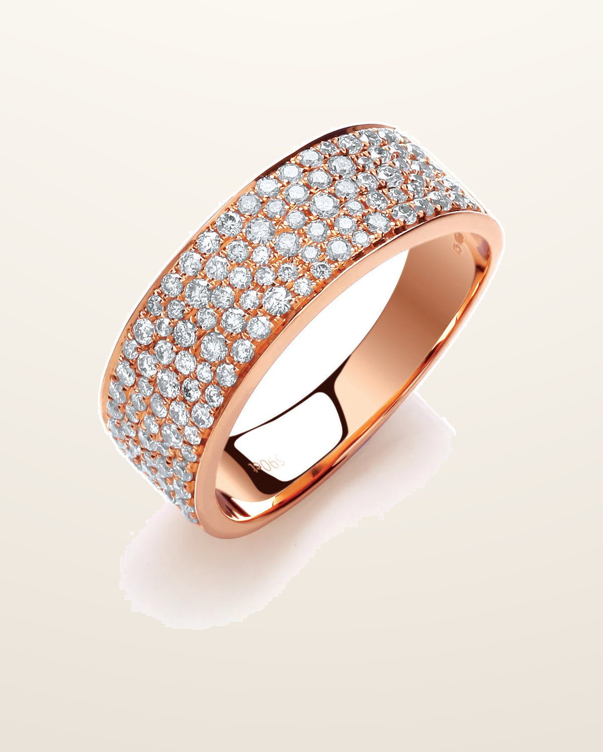 IT_ROLE:presentation_crop | 18ct Rose Gold 0.60ct Pave Set Ring