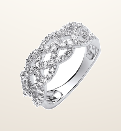 IT_ROLE:presentation_crop | 18ct White Gold 0.75ct Weaved Diamond Dress Ring