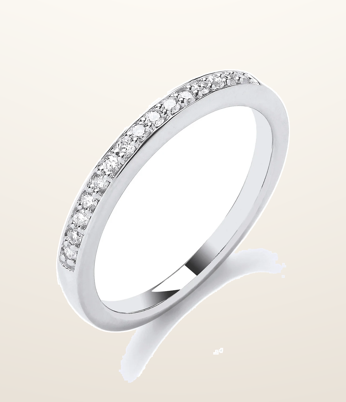 IT_ROLE:presentation_crop | 18ct White Gold 0.14ct Half Eternity Ring