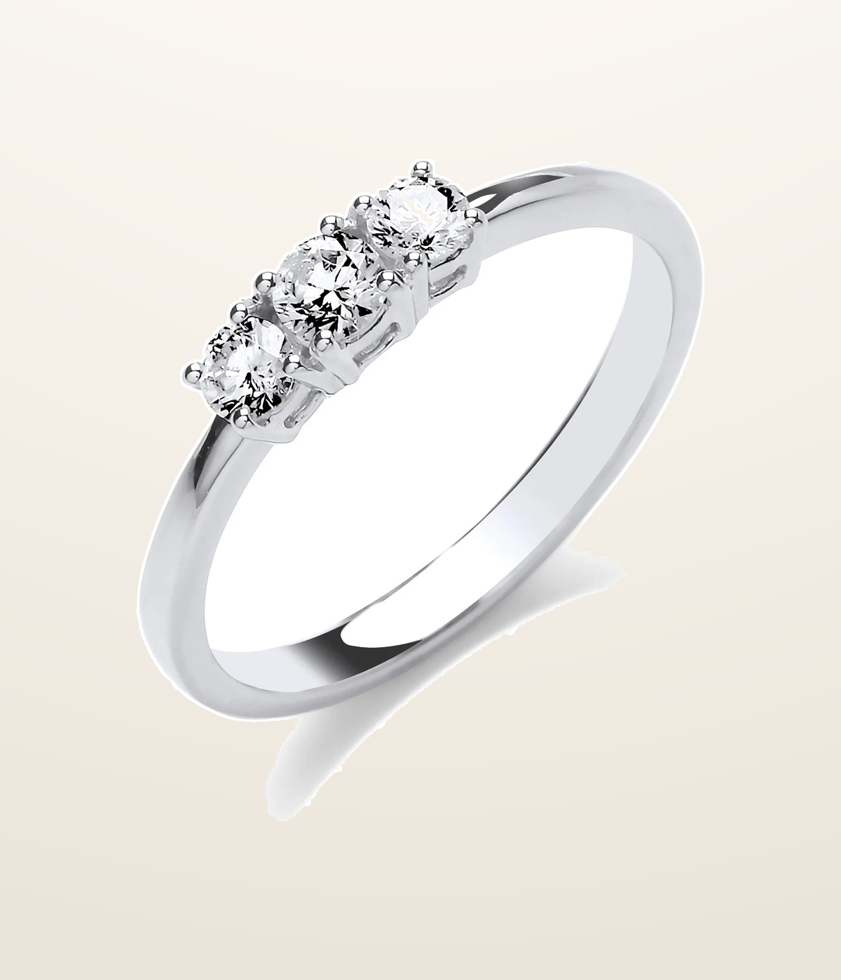 IT_ROLE:presentation_crop | 18ct White Gold 0.33ct Diamond Trilogy Ring