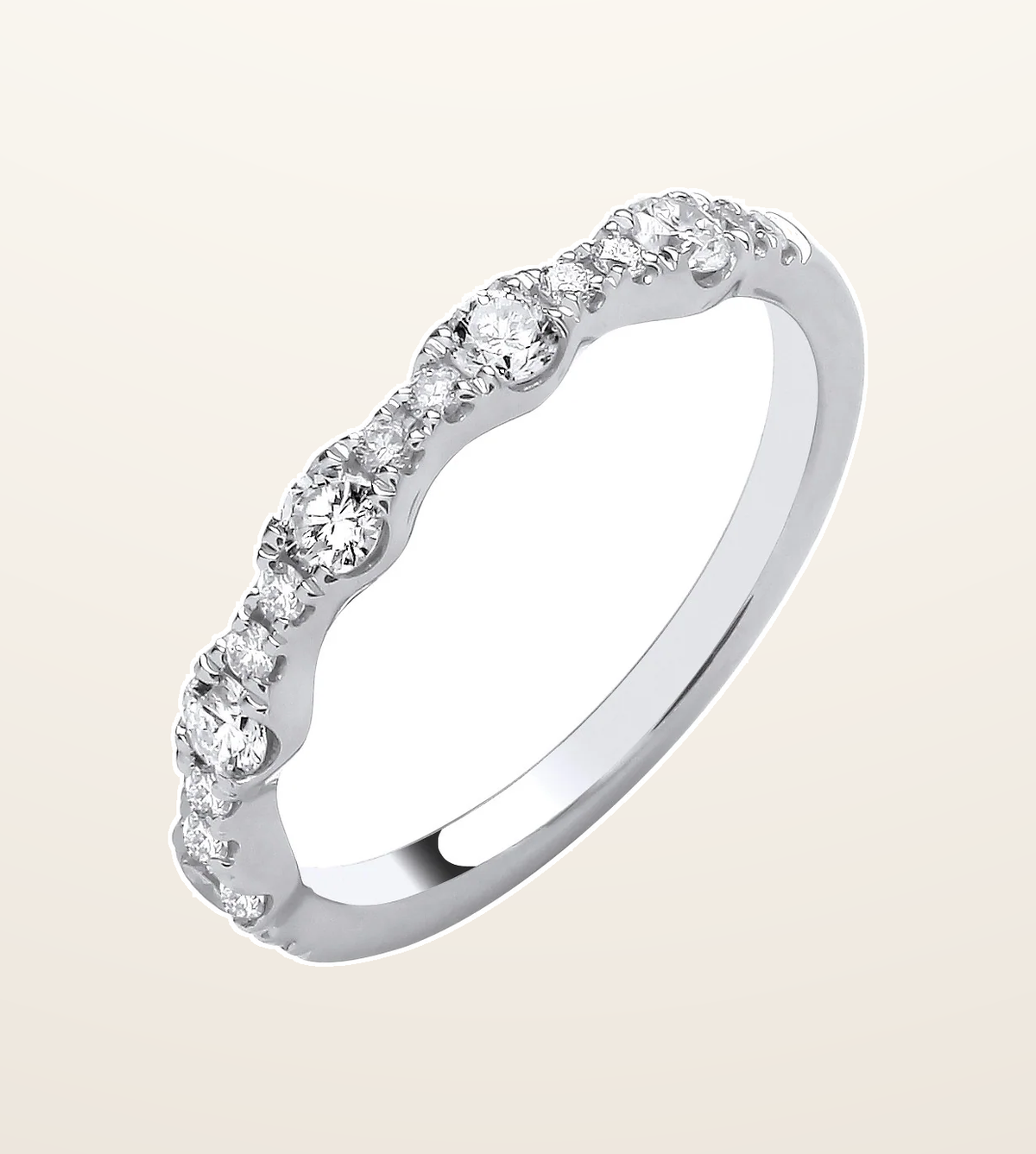 IT_ROLE:presentation_crop | 18ct White Gold 0.40ctw Half Eternity Ring