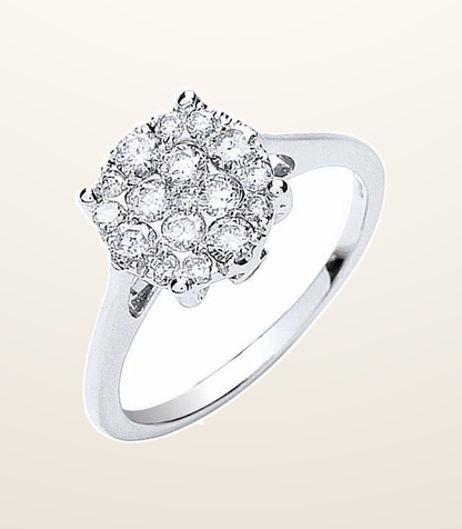 IT_ROLE:presentation_crop | 18ct White Gold 0.50ct Cluster Diamond Ring