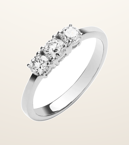 IT_ROLE:presentation_crop | 18ct White Gold 0.50ct Diamond Trilogy Ring