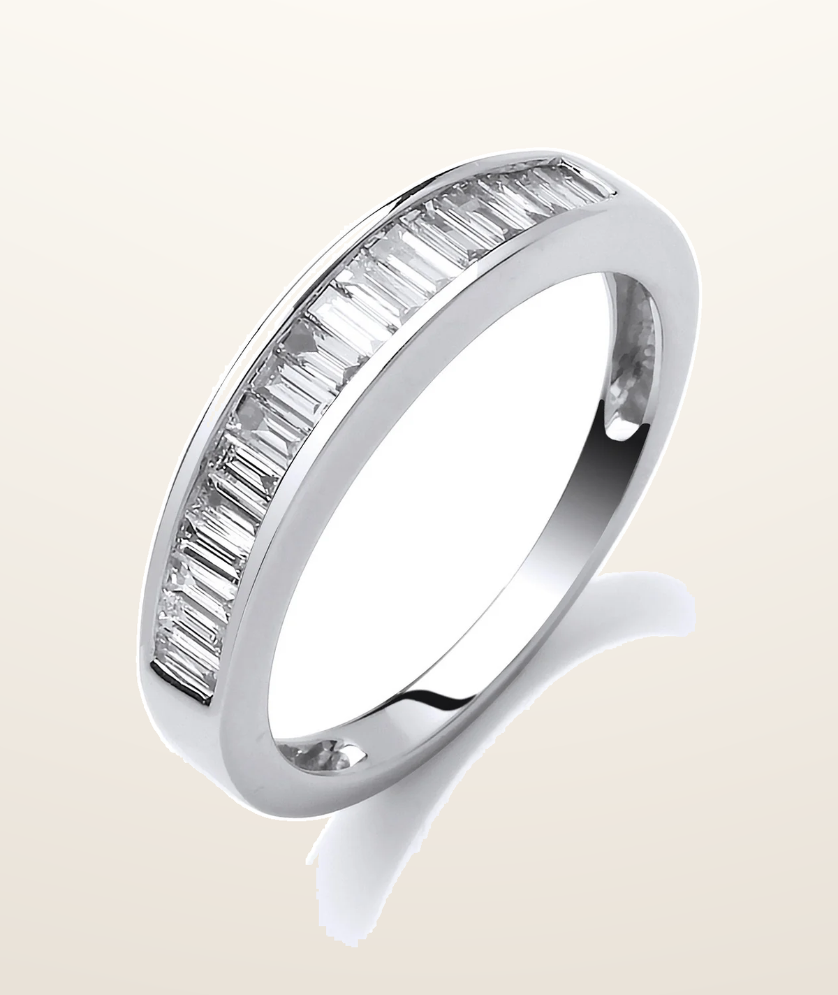IT_ROLE:presentation_crop | 18ct White Gold 0.50ctw Baguette Cut Diamond Eternity Ring