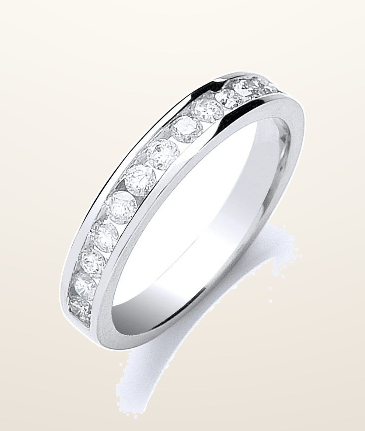 IT_ROLE:presentation_crop | 18ct White Gold 0.50ctw Half Eternity Ring