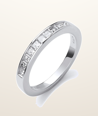 IT_ROLE:presentation_crop | 18ct White Gold 0.50ctw Princess Cut Diamond Eternity Ring
