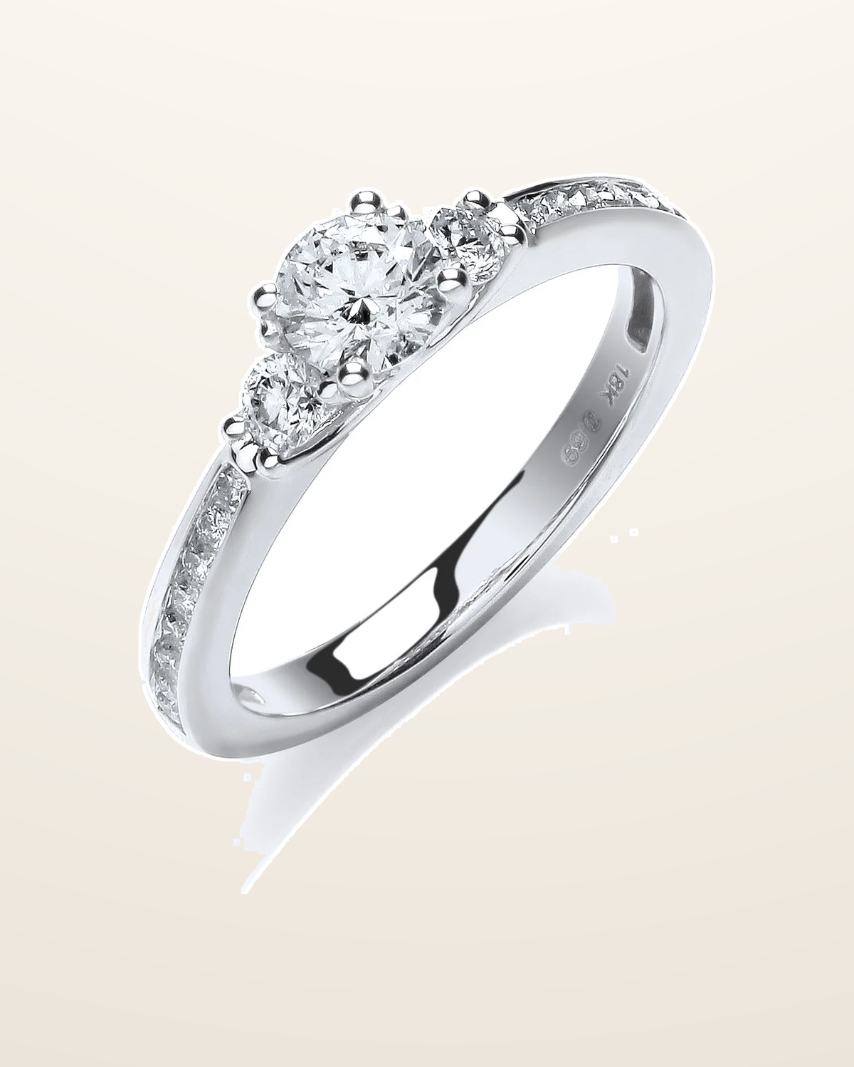 IT_ROLE:presentation_crop | 18ct White Gold 0.70ct Fancy Trilogy Ring
