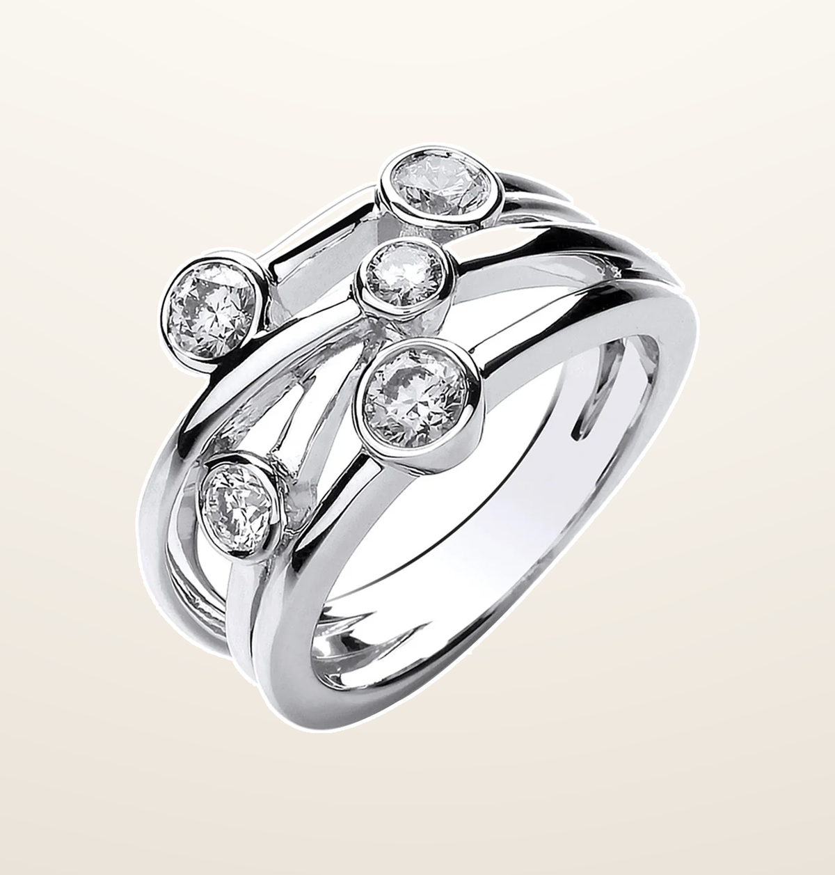 IT_ROLE:presentation_crop | 18ct White Gold 0.75ct GH-SI Diamond Dress Ring