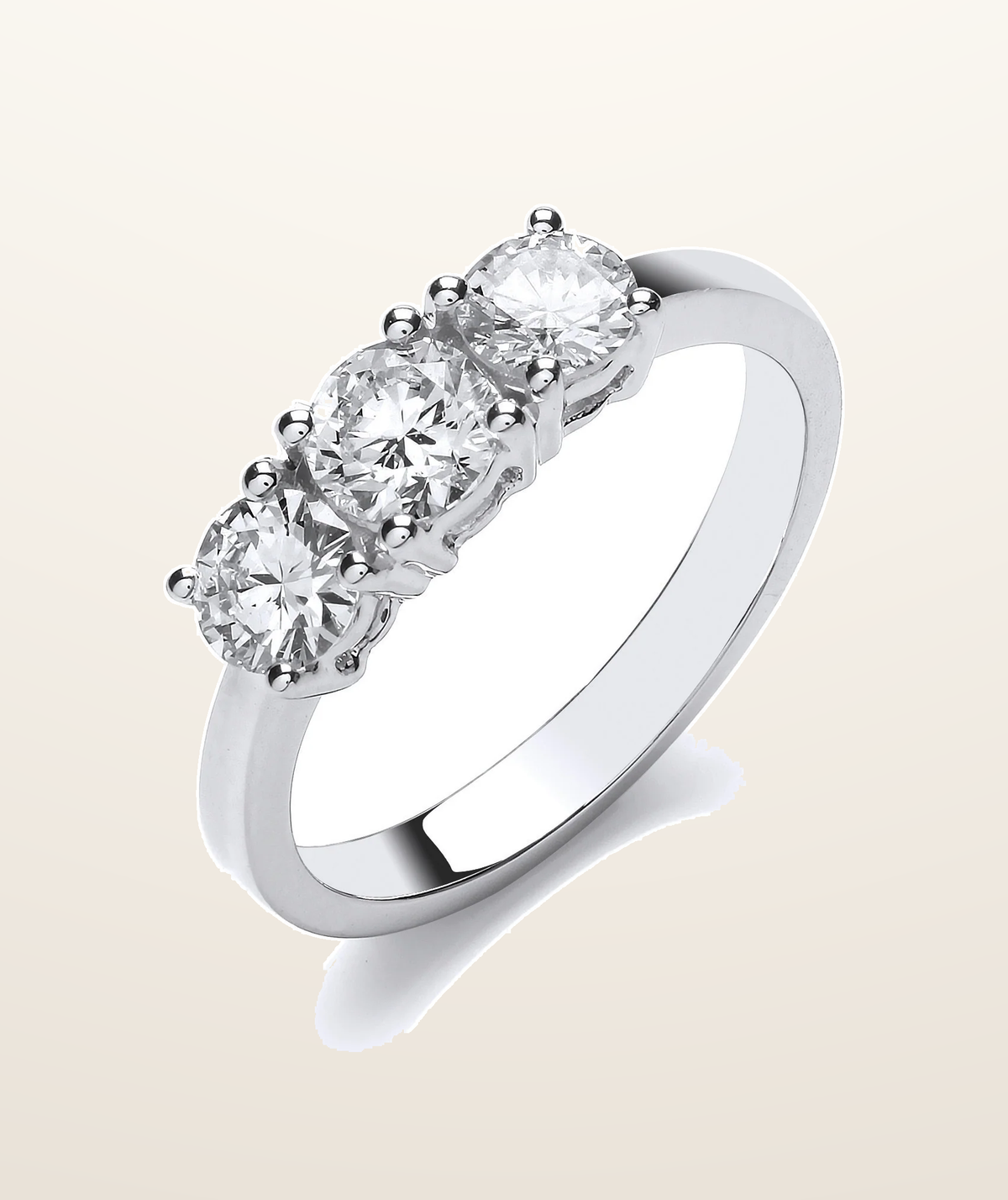 IT_ROLE:presentation_crop | 18ct White Gold 1.00ct Diamond Trilogy Ring