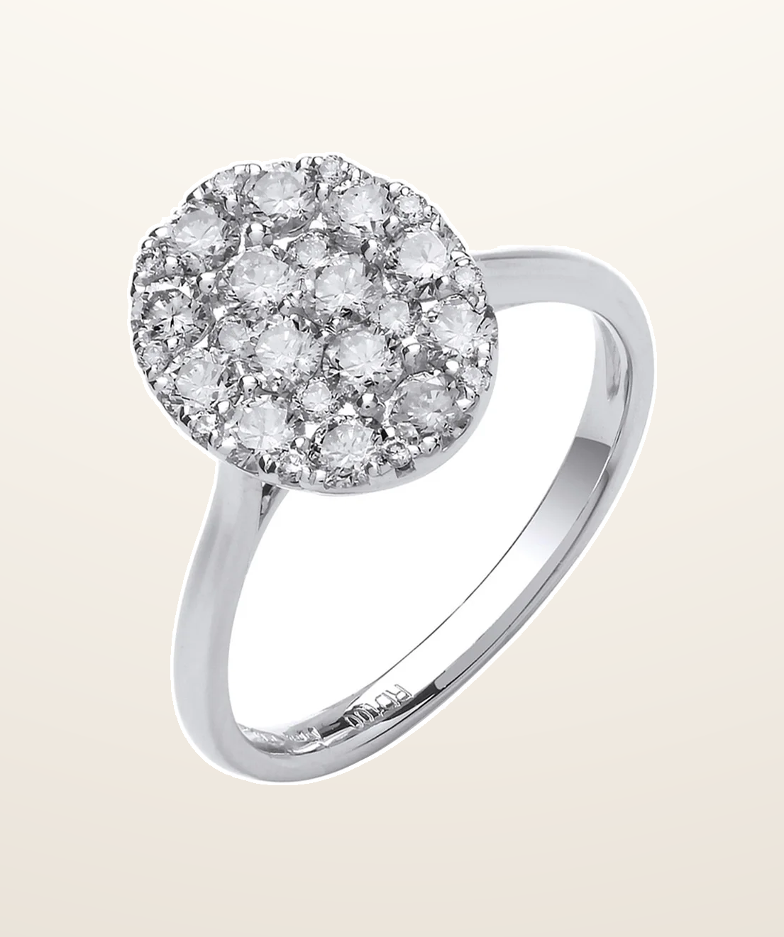 IT_ROLE:presentation_crop | 18ct White Gold 1.00ct Oval Dress Ring
