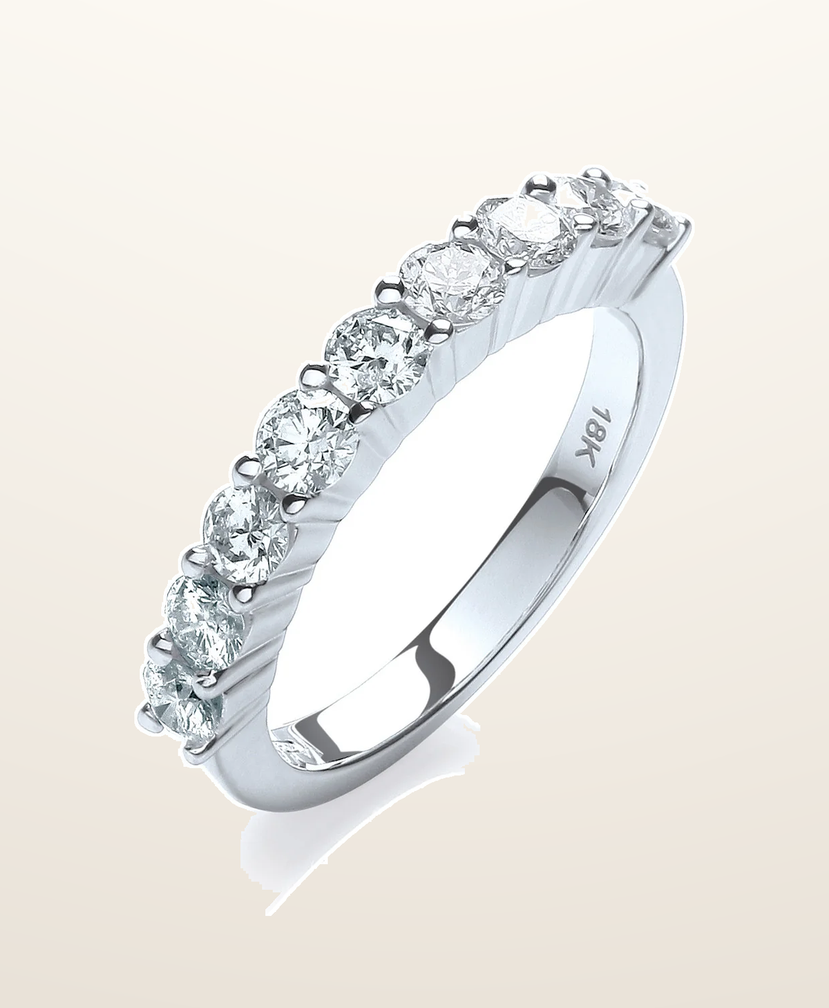 IT_ROLE:presentation_crop | 18ct White Gold 1.00ctw Diamond Half Eternity Ring