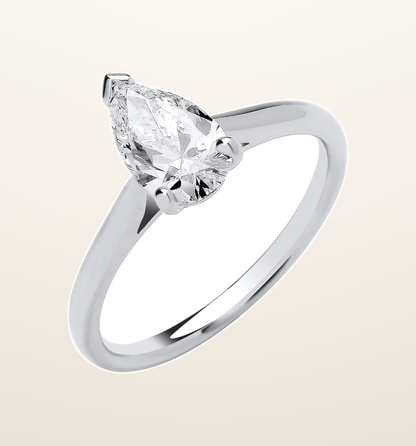 IT_ROLE:presentation_crop | 18ct White Gold 1.00ctw Pear Cut LAB GROWN Diamond Ring IGI Certified