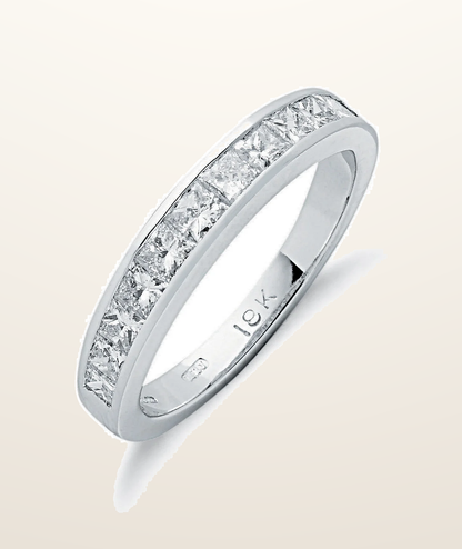 IT_ROLE:presentation_crop | 18ct White Gold 1.00ctw Princess Cut Diamond Eternity Ring