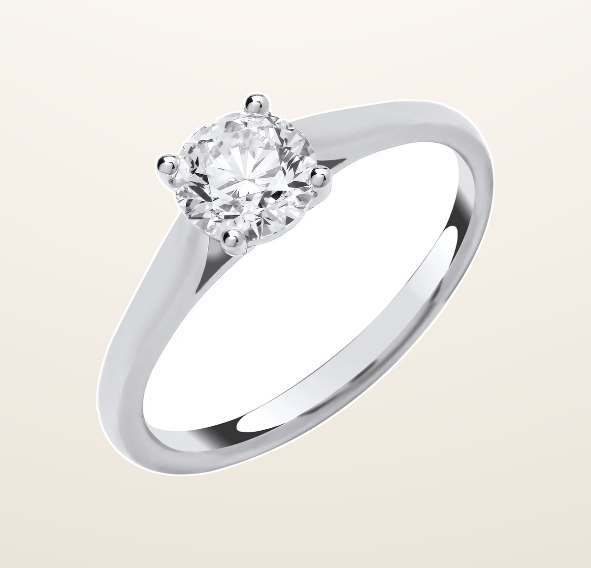IT_ROLE:presentation_crop | 18ct White Gold 1.00ctw Solitaire LAB GROWN Diamond Ring IGI Certified