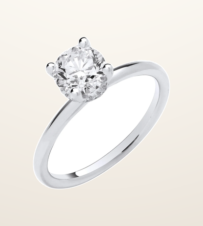 IT_ROLE:presentation_crop | 18ct White Gold 1.05ctw Solitaire LAB GROWN Hidden Halo Diamond Ring IGI Certified