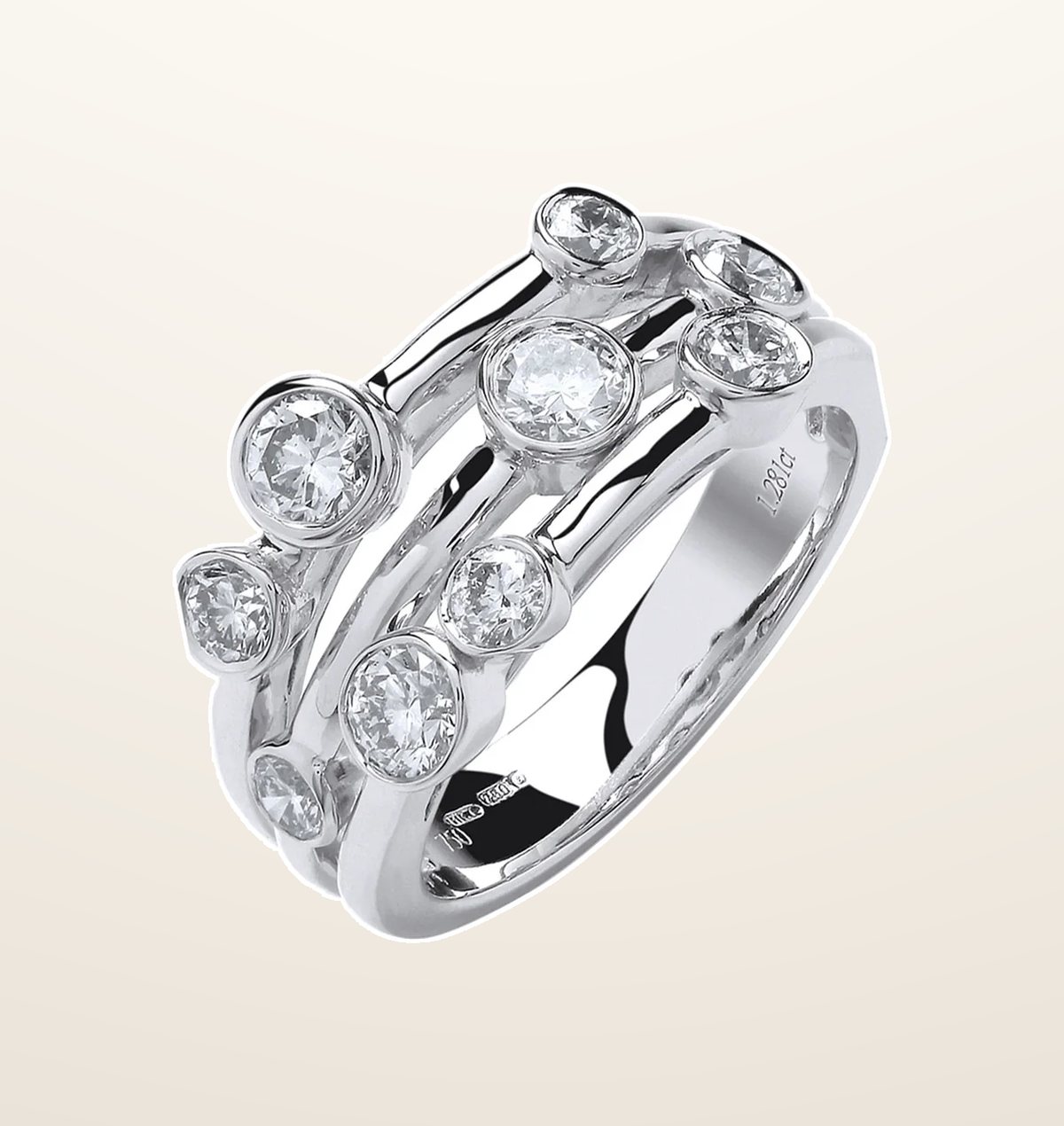 IT_ROLE:presentation_crop | 18ct White Gold 1.30ct GH-SI Diamond Dress Ring