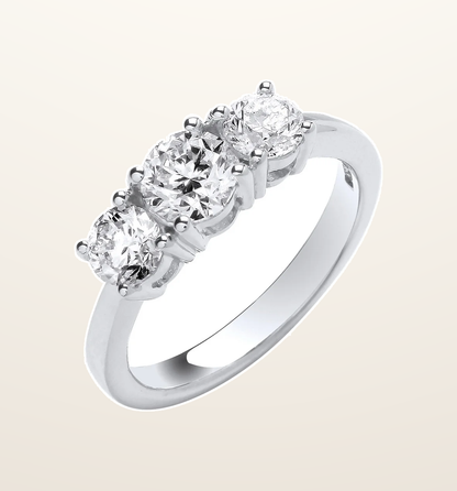 IT_ROLE:presentation_crop | 18ct White Gold 1.50ct Diamond Trilogy Ring