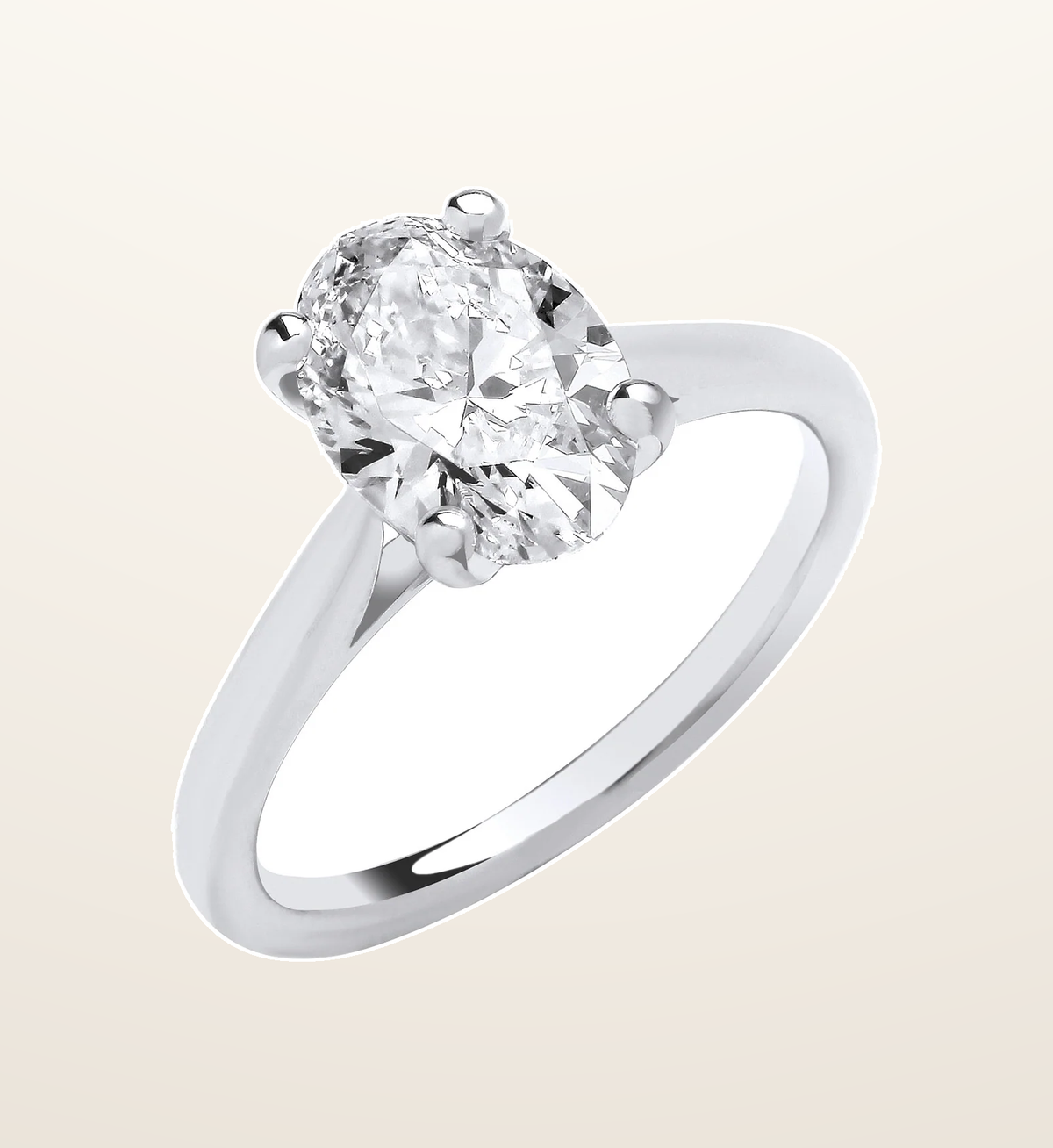 IT_ROLE:presentation_crop | 18ct White Gold 2.00ctw Oval Cut LAB GROWN Diamond Ring IGI Certified