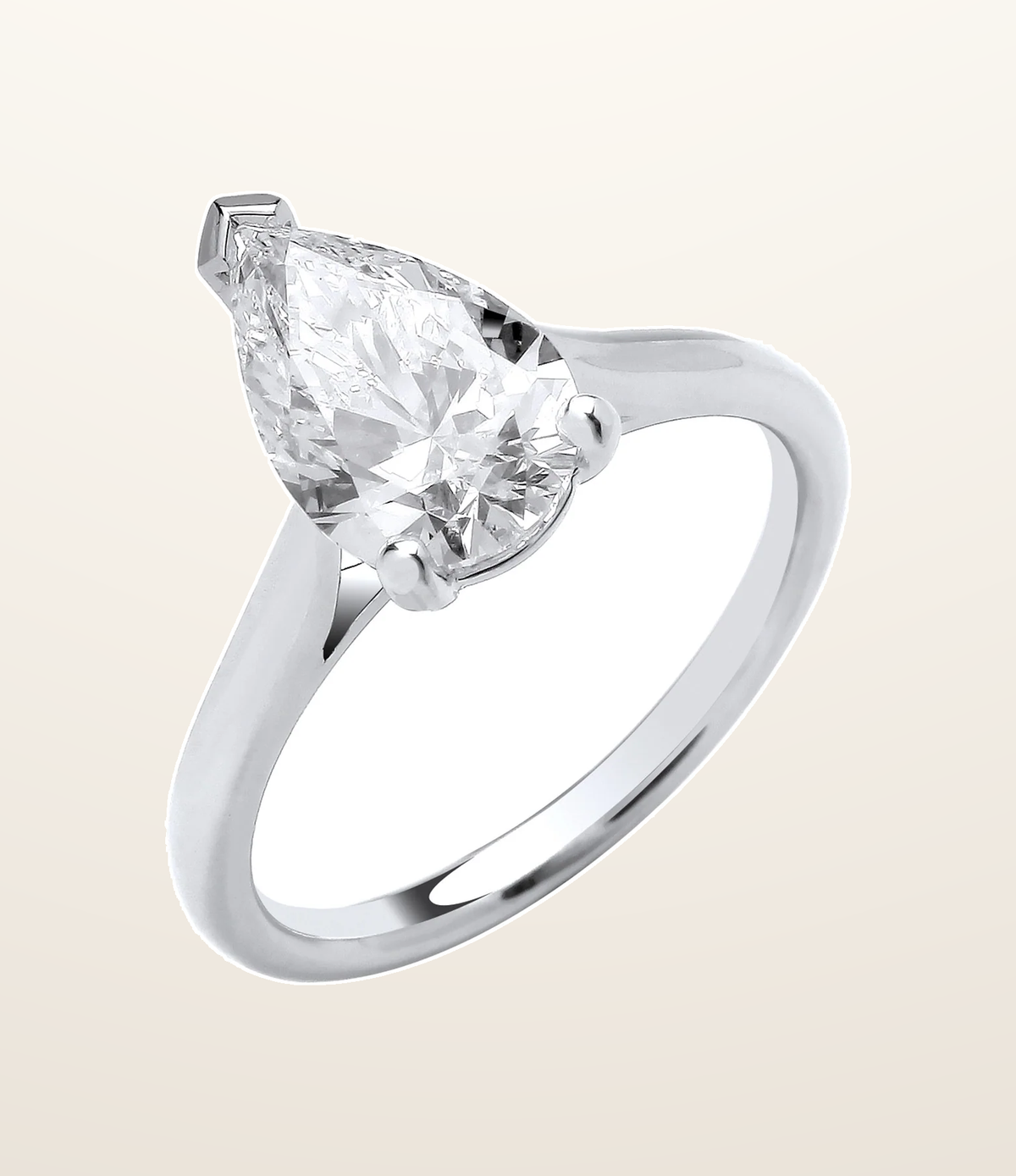IT_ROLE:presentation_crop | 18ct White Gold 2.00ctw Pear Cut LAB GROWN Diamond Ring IGI Certified
