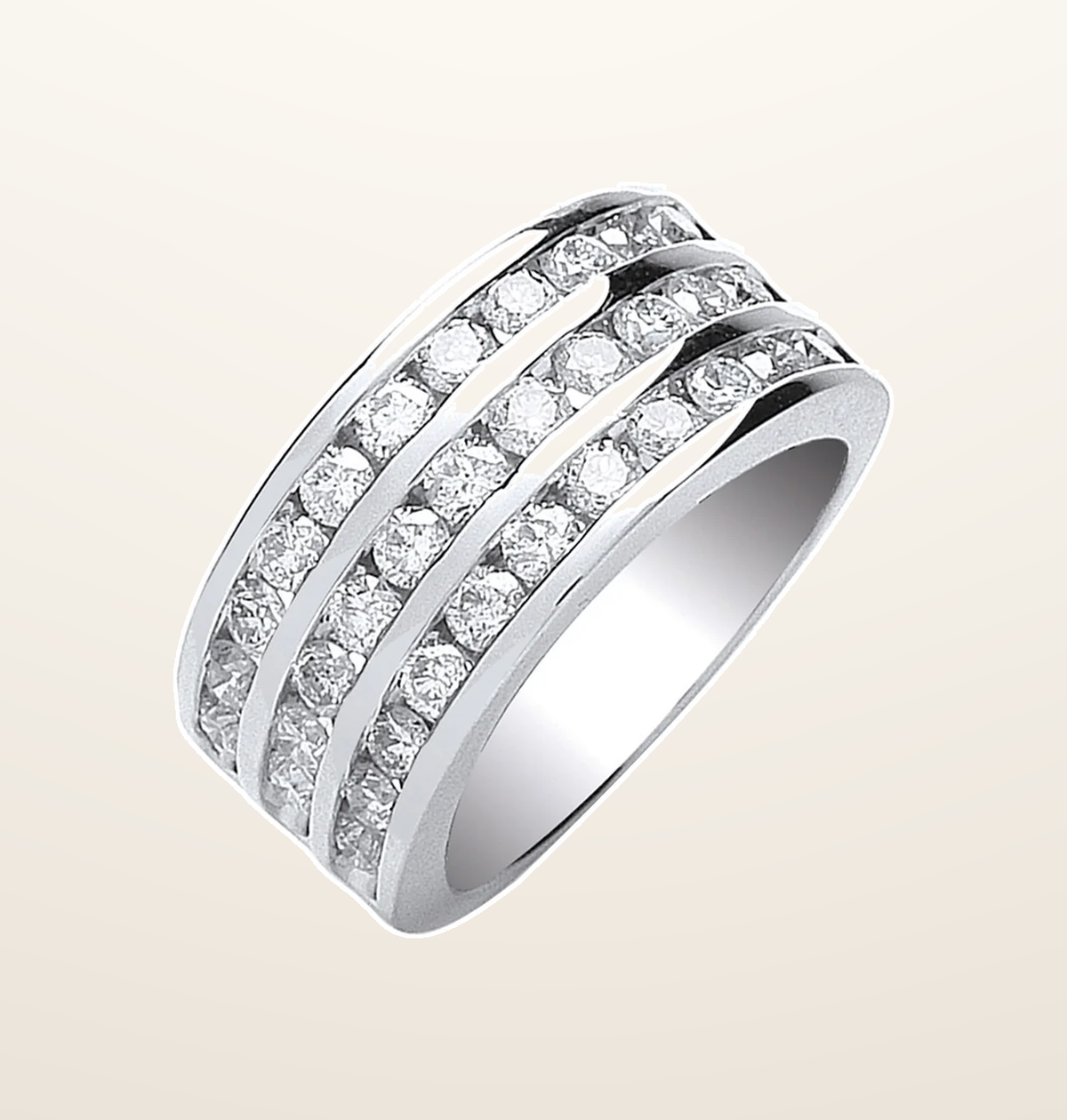 IT_ROLE:presentation_crop | 18ct White Gold 3 Rows D.1.50ctw Diamond Ring